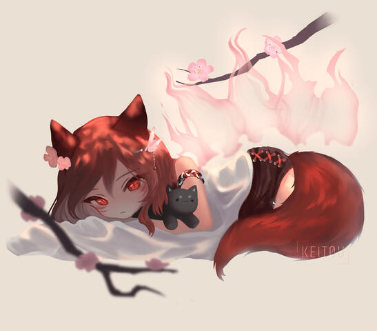 a kitsune character I designed with my friend in mind