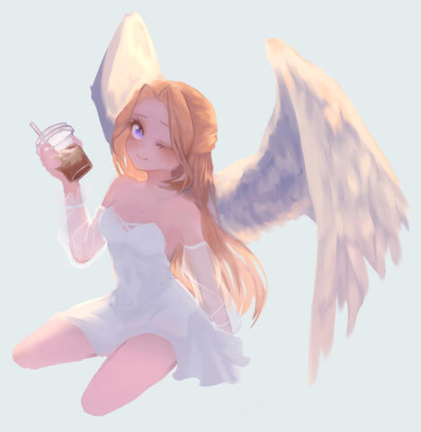 an angel character I designed with my friend in mind