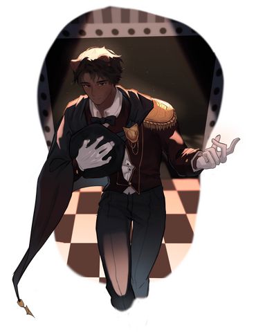 fanart of freddy the fazbear, but as a ring leader!