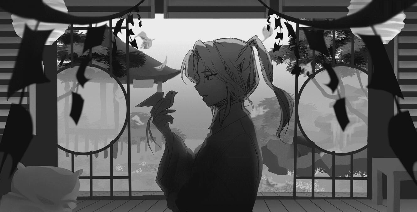 background practice in grayscale, i had to compress this image sooo much :(